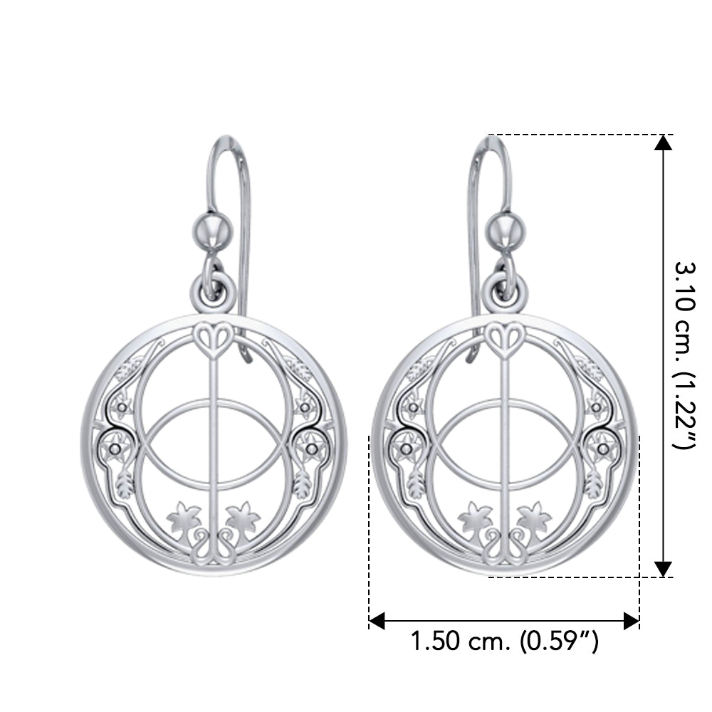 Chalice Well in deep symbolism - Sterling Silver Jewelry Hook Earrings TER052