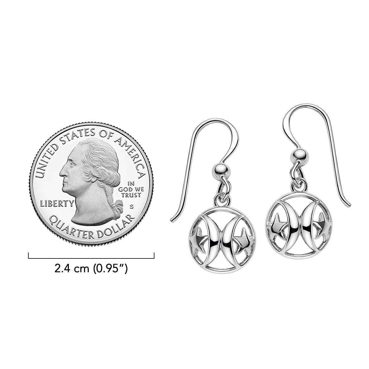 Moons and Stars Sterling Silver Earrings TER056