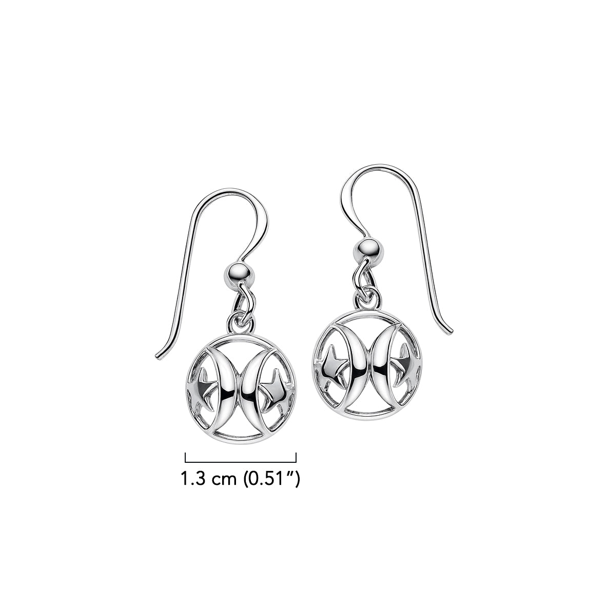 Moons and Stars Sterling Silver Earrings TER056