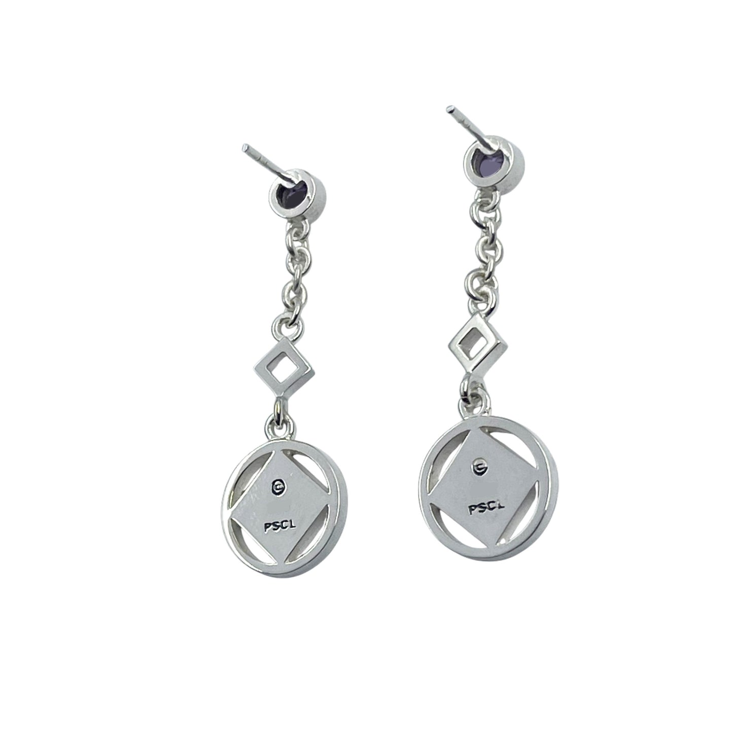Encircled NA Symbol Sterling Silver Post Earrings TER063