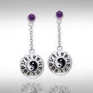 Chinese Astrology & Yin Yang Silver Earrings TER074