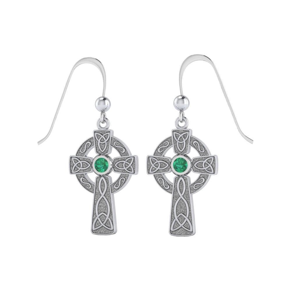 A beautiful statement of pride and faith ~ Sterling Silver Jewelry Celtic Cross Hook Earrings TER075
