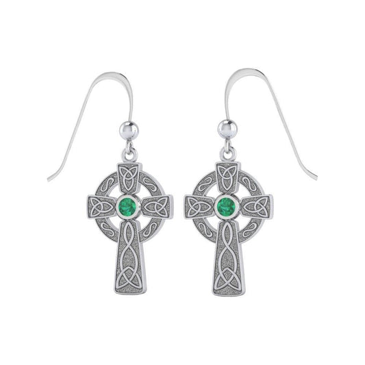 A beautiful statement of pride and faith ~ Sterling Silver Jewelry Celtic Cross Hook Earrings TER075