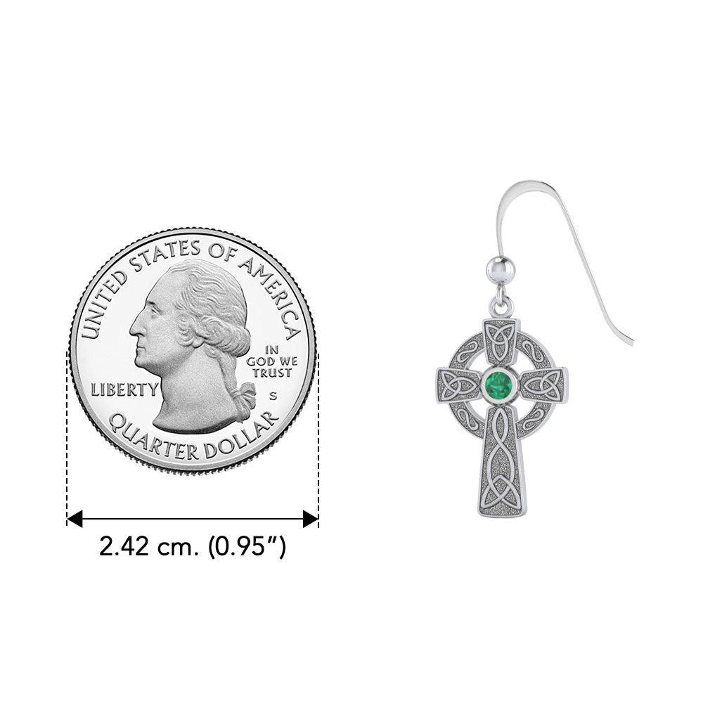 A beautiful statement of pride and faith ~ Sterling Silver Jewelry Celtic Cross Hook Earrings TER075