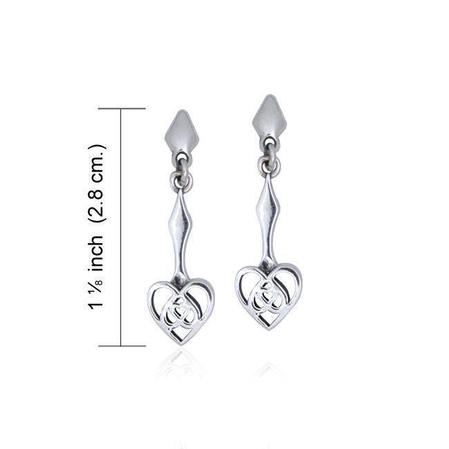 Celtic Knotwork Silver Heart Earrings TER077