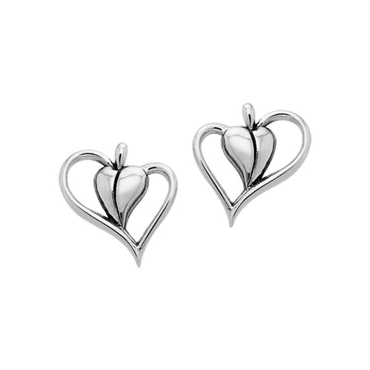 Citta Heart Silver Post Earrings TER1004