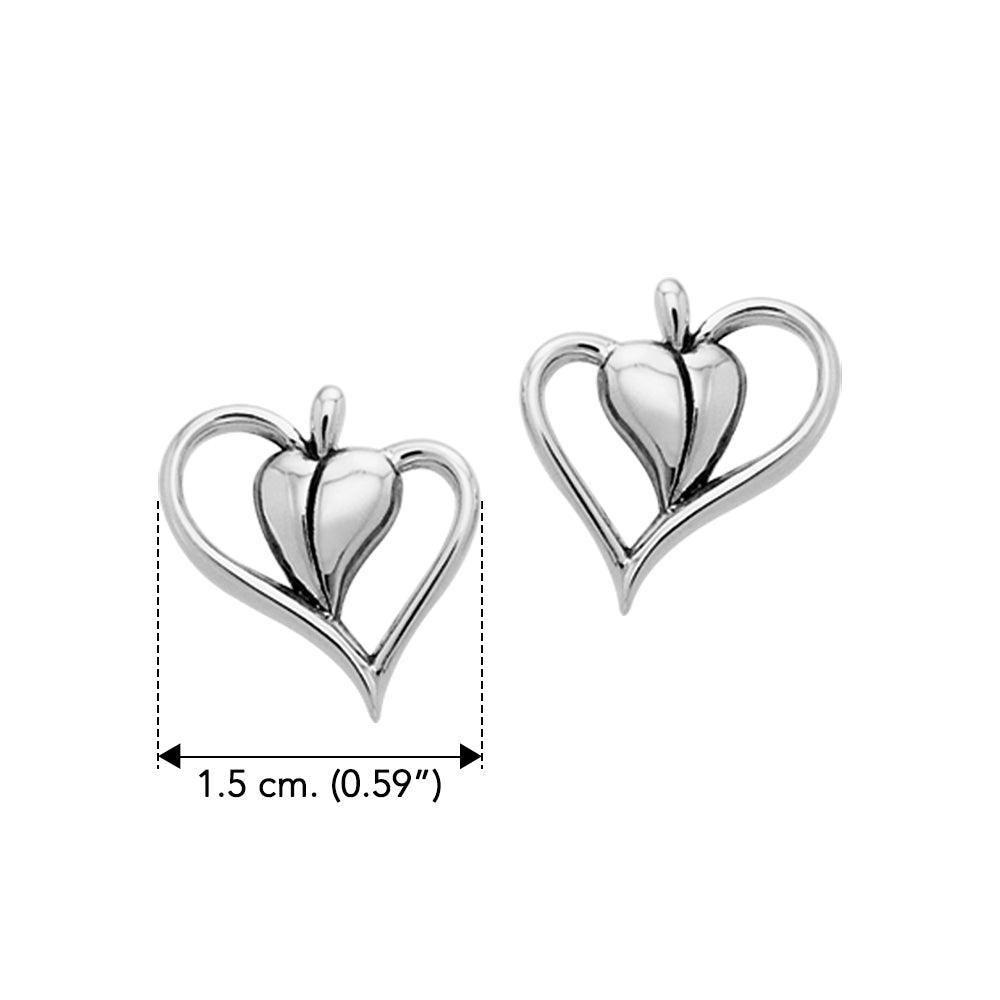 Citta Heart Silver Post Earrings TER1004