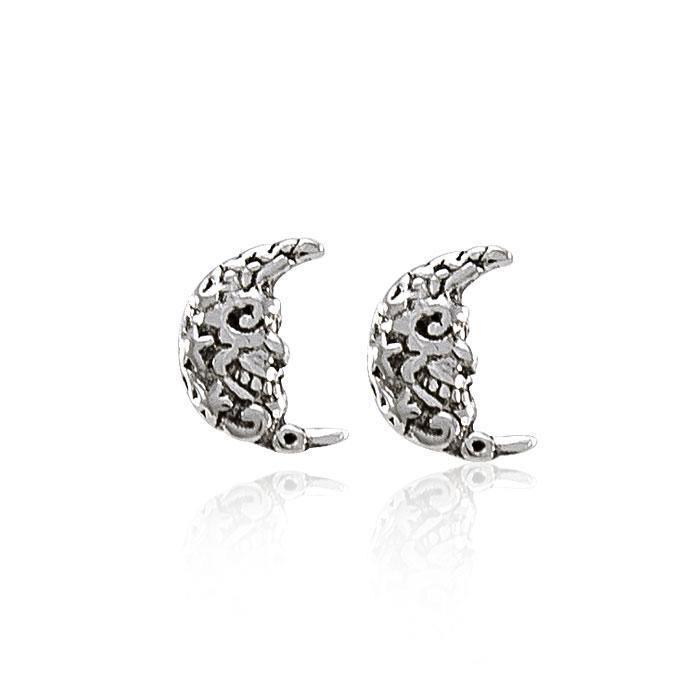 Skull Crescent Moon Post Earrings TER1050
