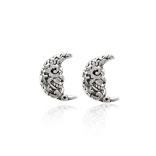 Skull Crescent Moon Post Earrings TER1050