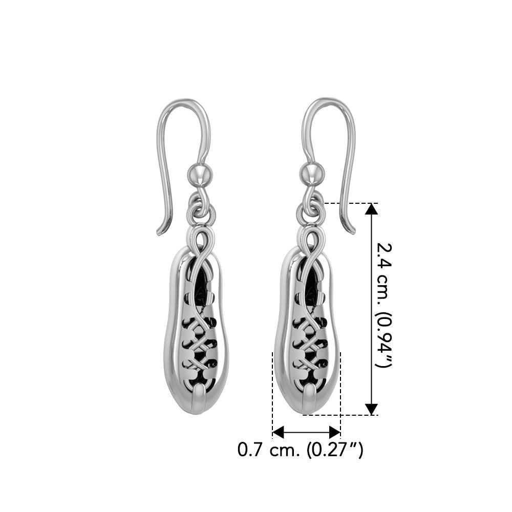 Irish Dancing Shoes Silver Earrings TER107