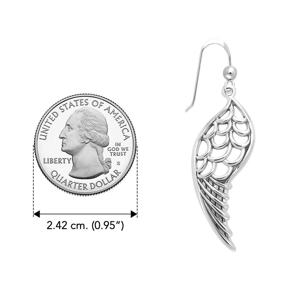 Feel the Angel’s Gentle Wings Sterling Silver Jewelry Dangling Earrings TER1131