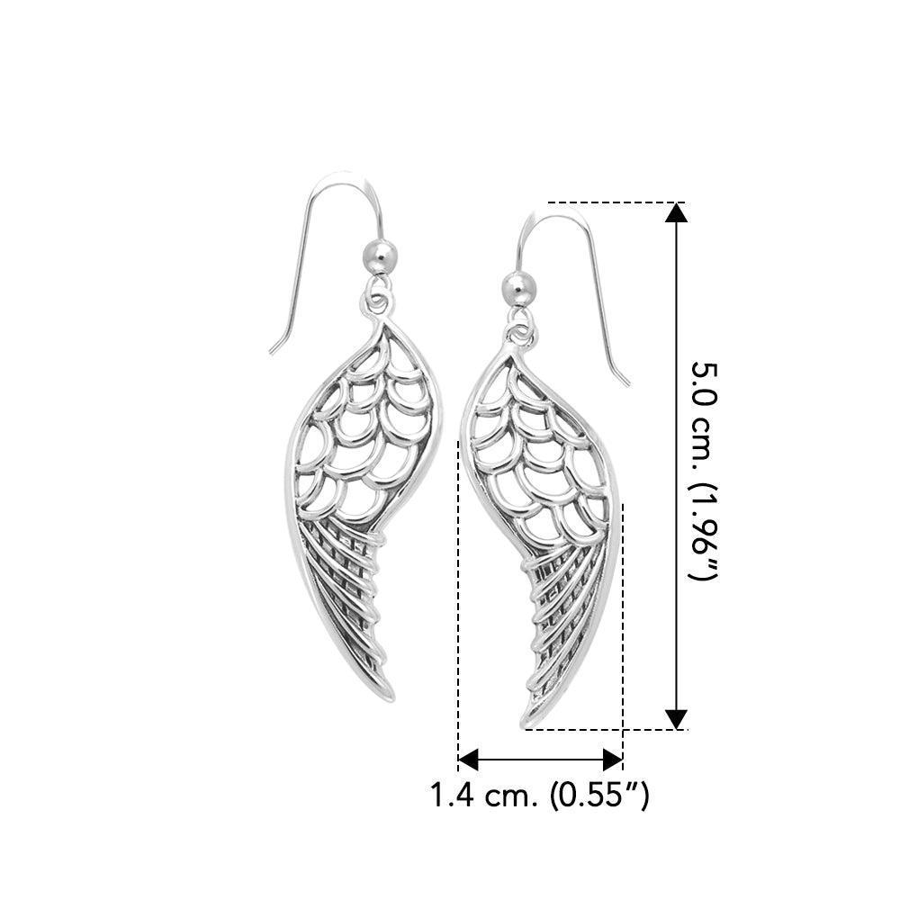 Feel the Angel’s Gentle Wings Sterling Silver Jewelry Dangling Earrings TER1131