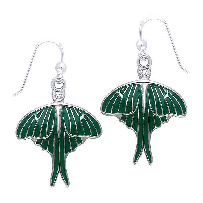 Sterling Silver Luna Moth Hook Earrings by Ted Andrews TER116