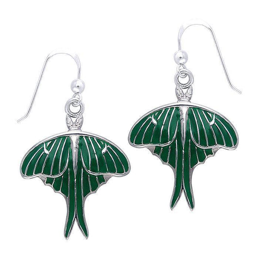 Sterling Silver Luna Moth Hook Earrings by Ted Andrews TER116