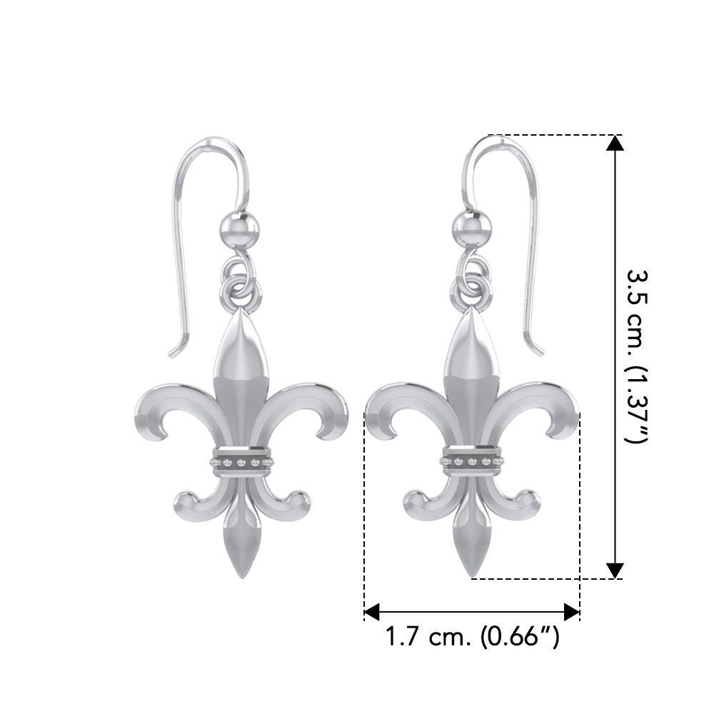 Fleur De Lis Sterling Silver Earrings TER117