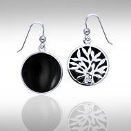Tree of Life Silver Earrings with Inlay Stone TER1209