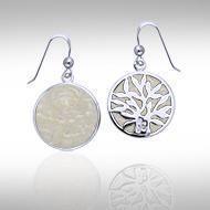 Tree of Life Silver Earrings with Inlay Stone TER1209