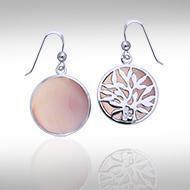 Tree of Life Silver Earrings with Inlay Stone TER1209