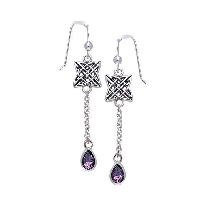 Celtic Quaternary Knot Silver Earrings TER121