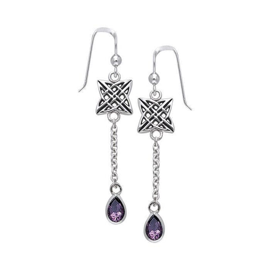 Celtic Quaternary Knot Silver Earrings TER121