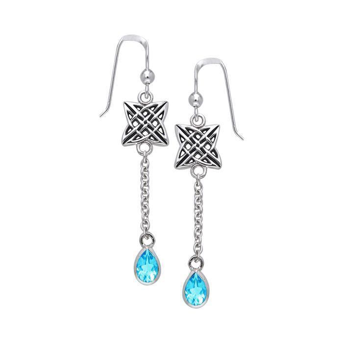 Celtic Quaternary Knot Silver Earrings TER121