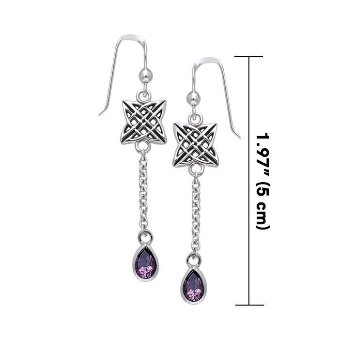 Celtic Quaternary Knot Silver Earrings TER121