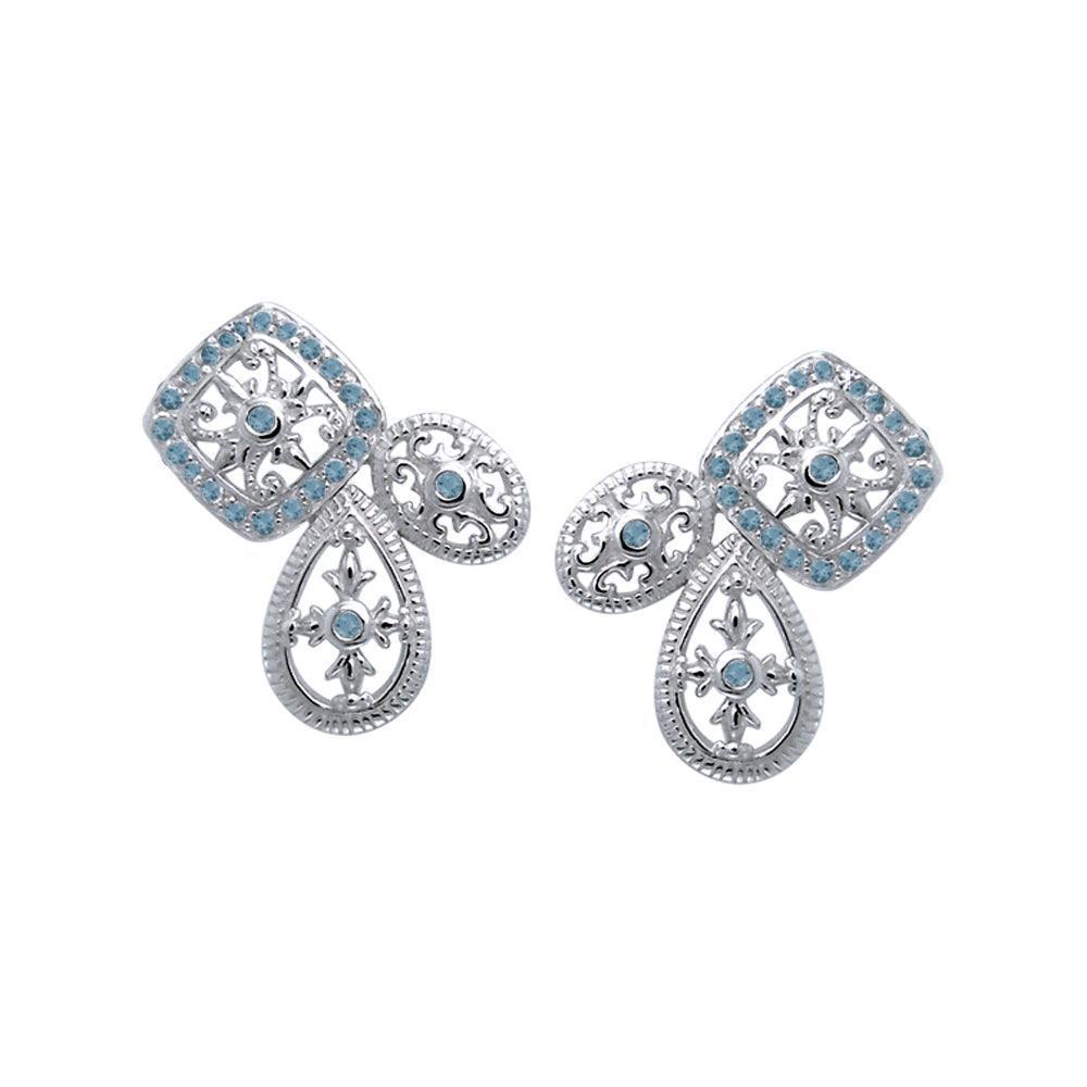 Authenticity at its finest Silver Elegant Post Earrings with Gemstones TER1213