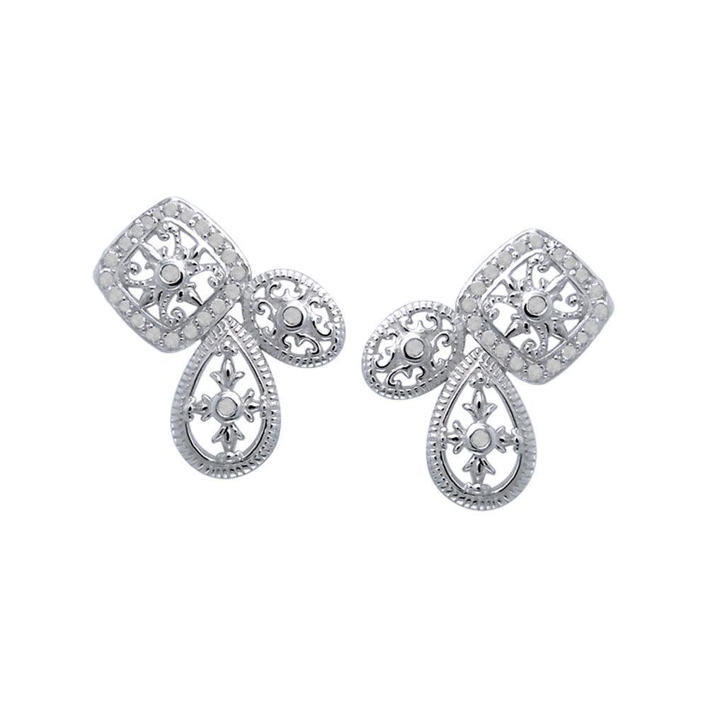 Authenticity at its finest Silver Elegant Post Earrings with Gemstones TER1213