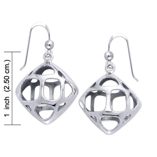 Square Bold Filigree Silver Earrings TER1221