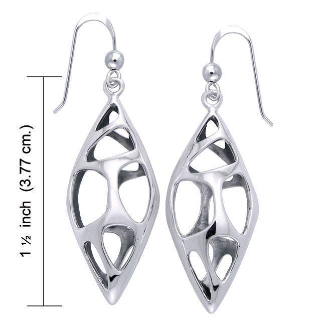 Bold Filigree Long Silver Earrings TER1224