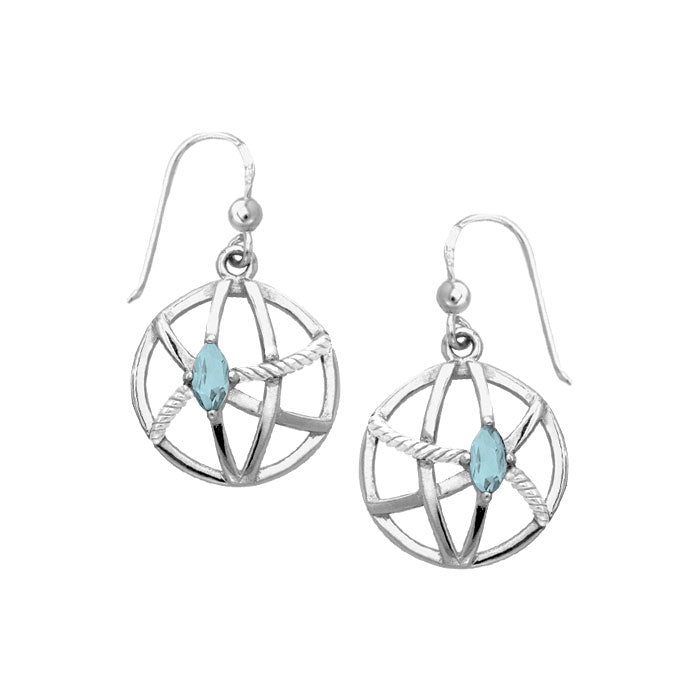 Contemporary Round Shape with Rope Design Sterling Silver Earrings TER1255