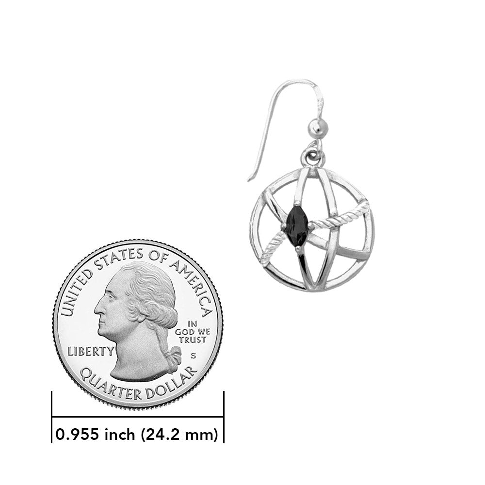 Contemporary Round Shape with Rope Design Sterling Silver Earrings TER1255