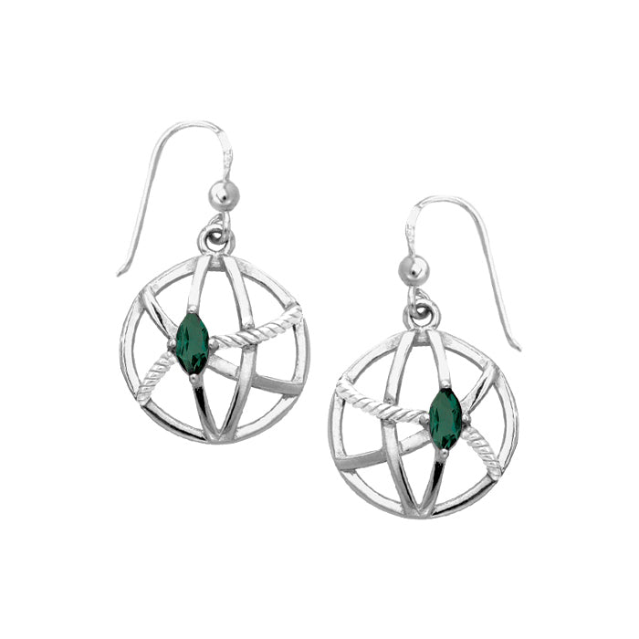 Contemporary Round Shape with Rope Design Sterling Silver Earrings TER1255