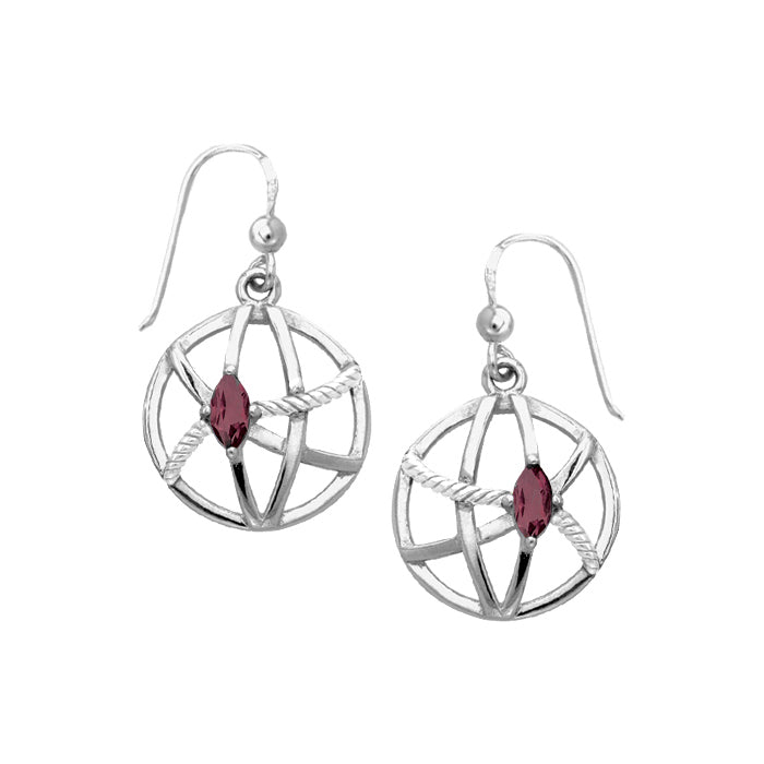 Contemporary Round Shape with Rope Design Sterling Silver Earrings TER1255