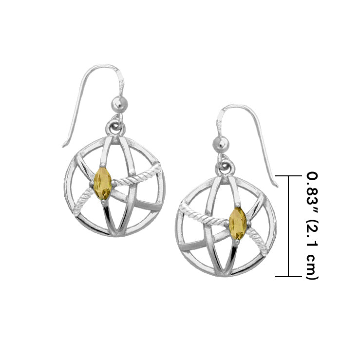 Contemporary Round Shape with Rope Design Sterling Silver Earrings TER1255