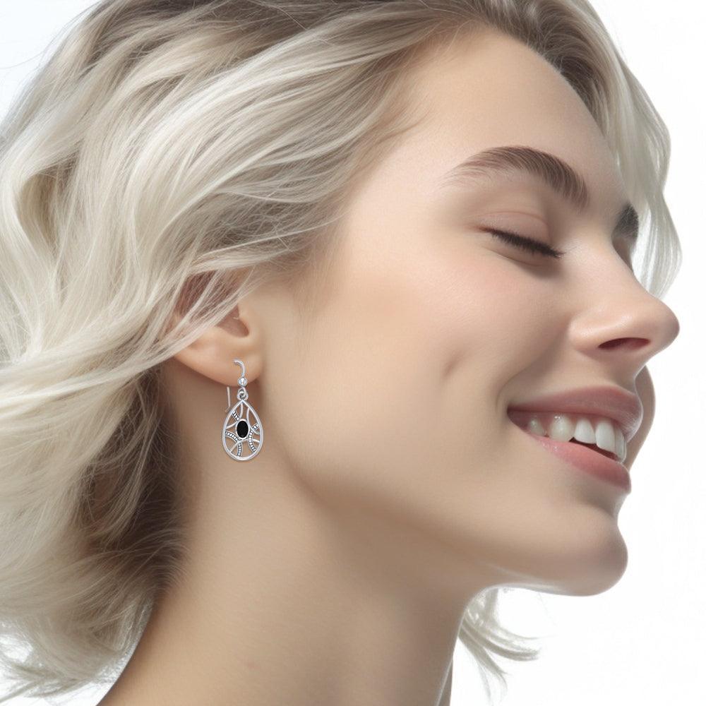 Teardrop shape Silver Earrings TER1257