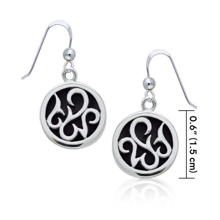 Round Silver Earrings with Inlay Stone TER1262