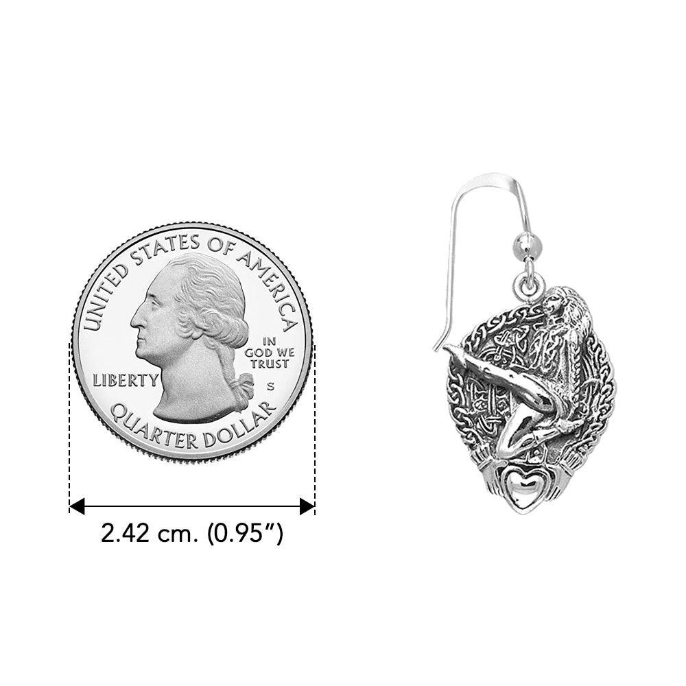 Celtic Knot Claddagh Irish Dancer Silver Earrings TER129