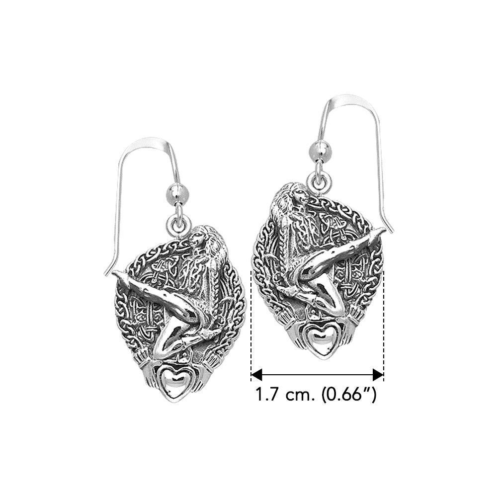 Celtic Knot Claddagh Irish Dancer Silver Earrings TER129