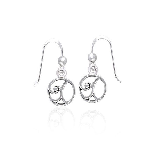 Round Spiral Celtic Contemporary Silver Earrings TER1314