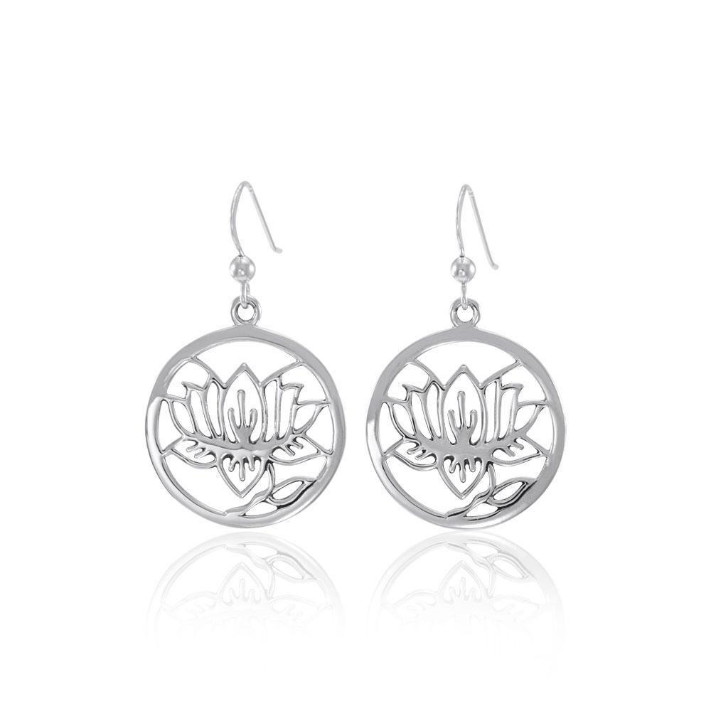 Hollow Lotus Silver Earrings TER1344