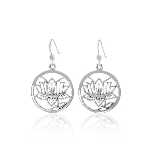 Hollow Lotus Silver Earrings TER1344