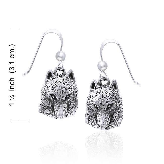 Wolf Head Silver Earrings TER1454