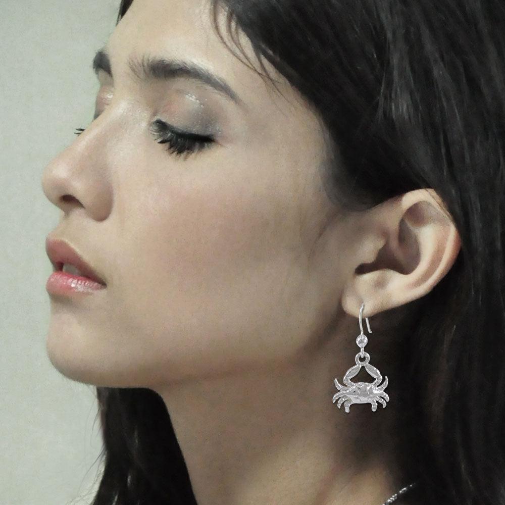 Blue Crab Sterling Silver Earrings TER1521