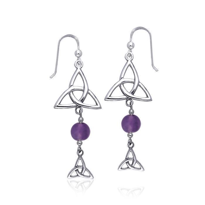 Celtic Knotwork Silver Triquetra Earrings TER158