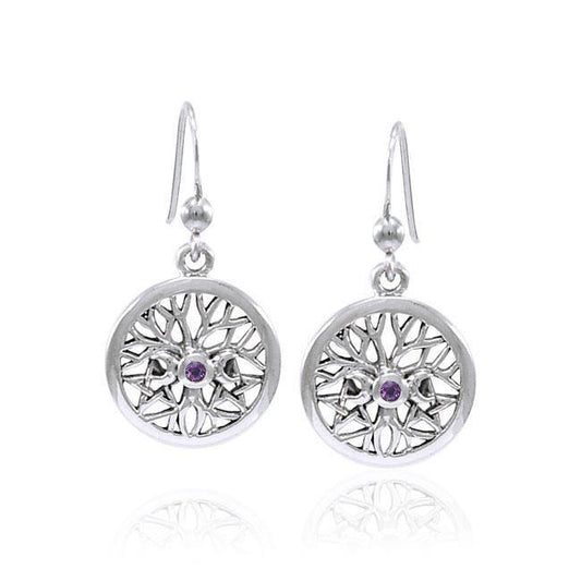 Tree of Life Pentagram Triple Moon Earrings TER1584