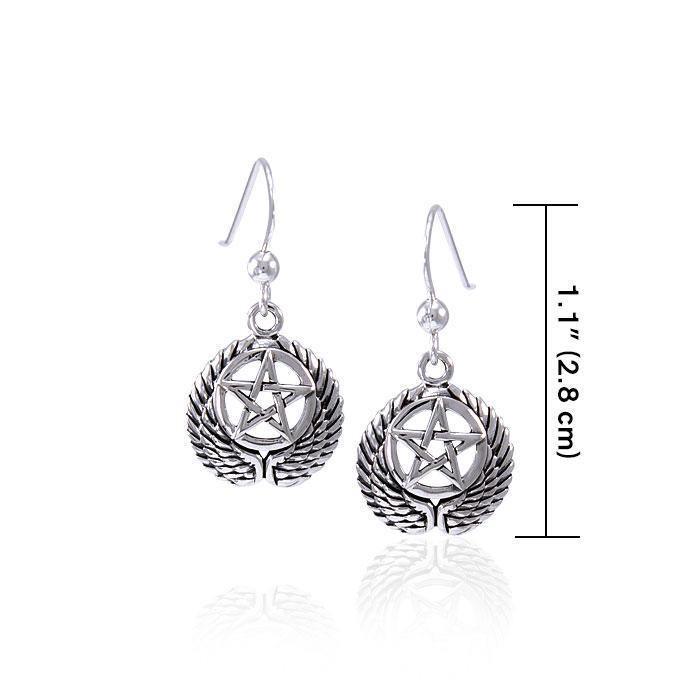 Winged The Star Silver Earrings TER1592
