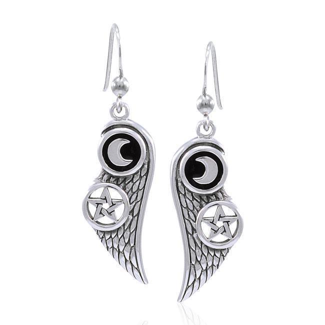 Moon The Star Wing Silver Earrings TER1596