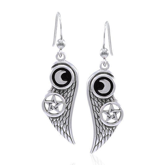 Moon The Star Wing Silver Earrings TER1596