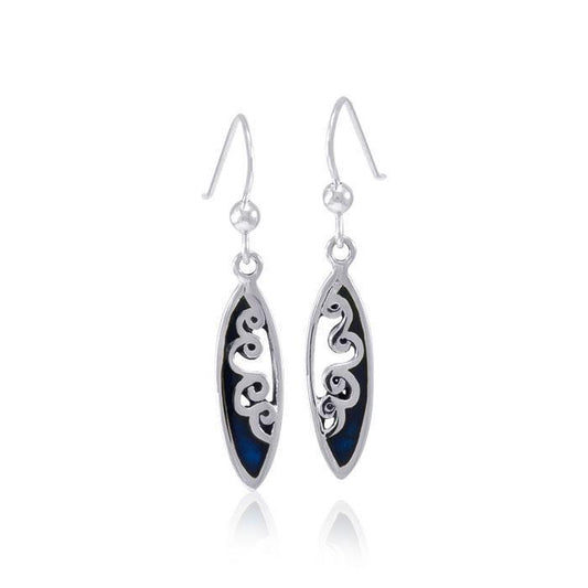 Ocean Wave Inlaid Surfboard Earrings TER1598